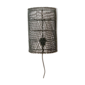 Black rattan wall light