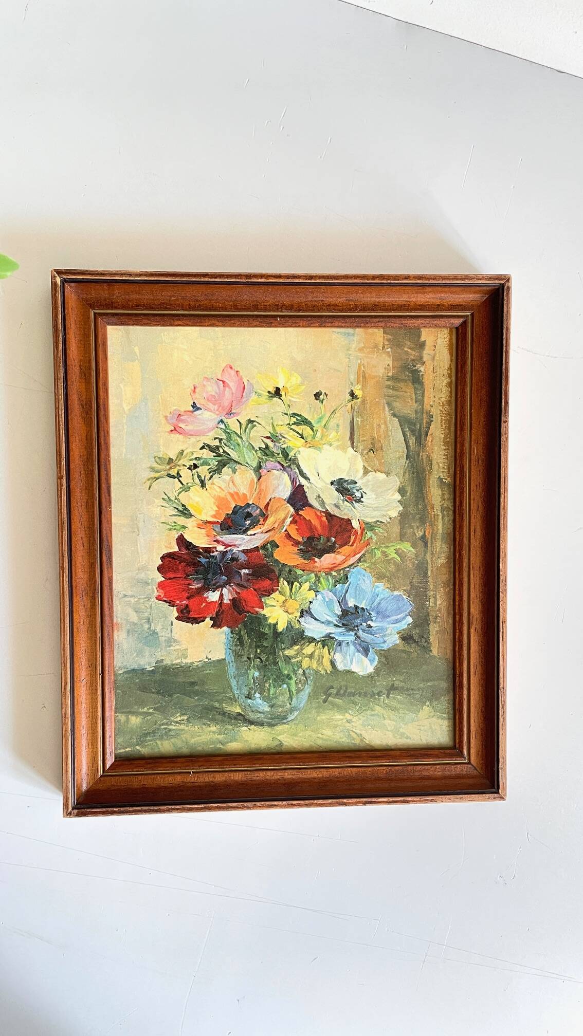 TABLEAU Vintage Bouquet aux ANEMONES
