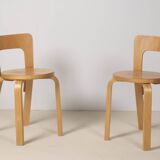 2x Alvar Aalto Chair Model 65, 1970s Artek