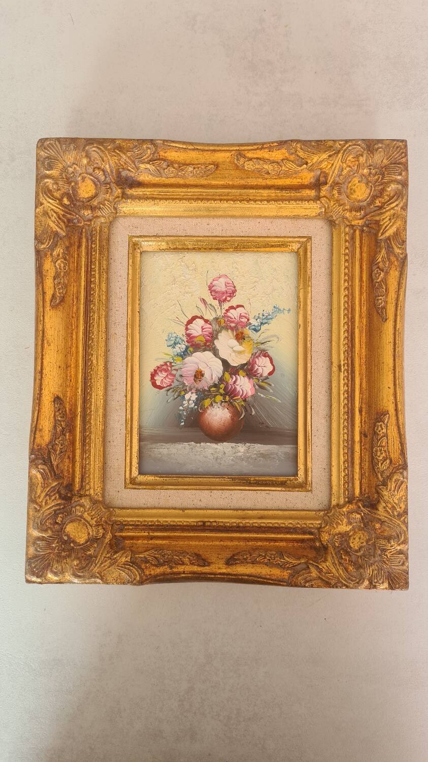Peinture huile sur toile nature morte