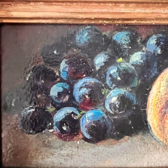 Still Life with Peaches and Black Grapes