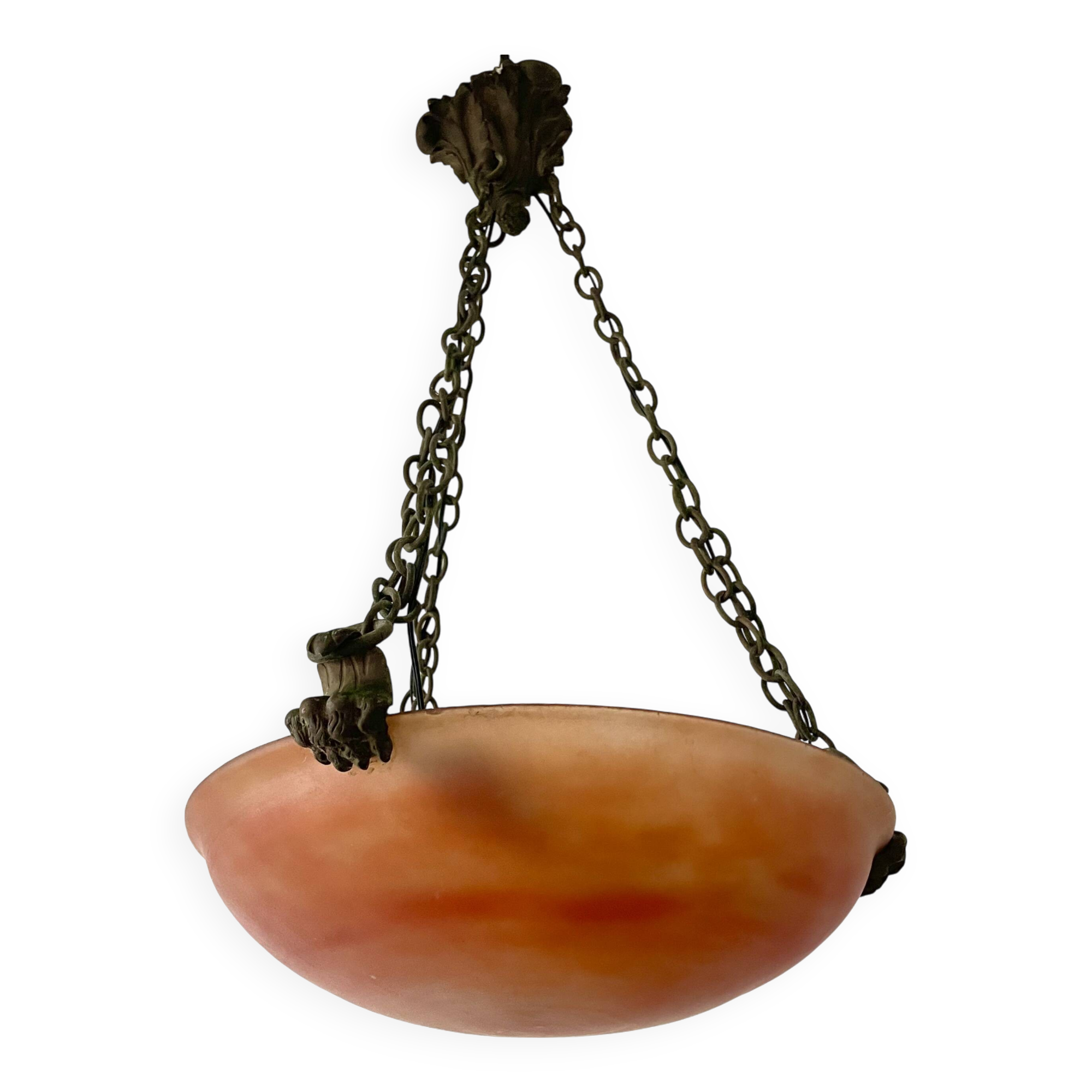 Art Deco pendant light in marbled glass