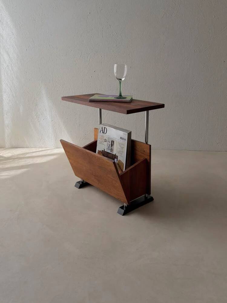 Porte-revue, table d'appoint en palissandre, années 50