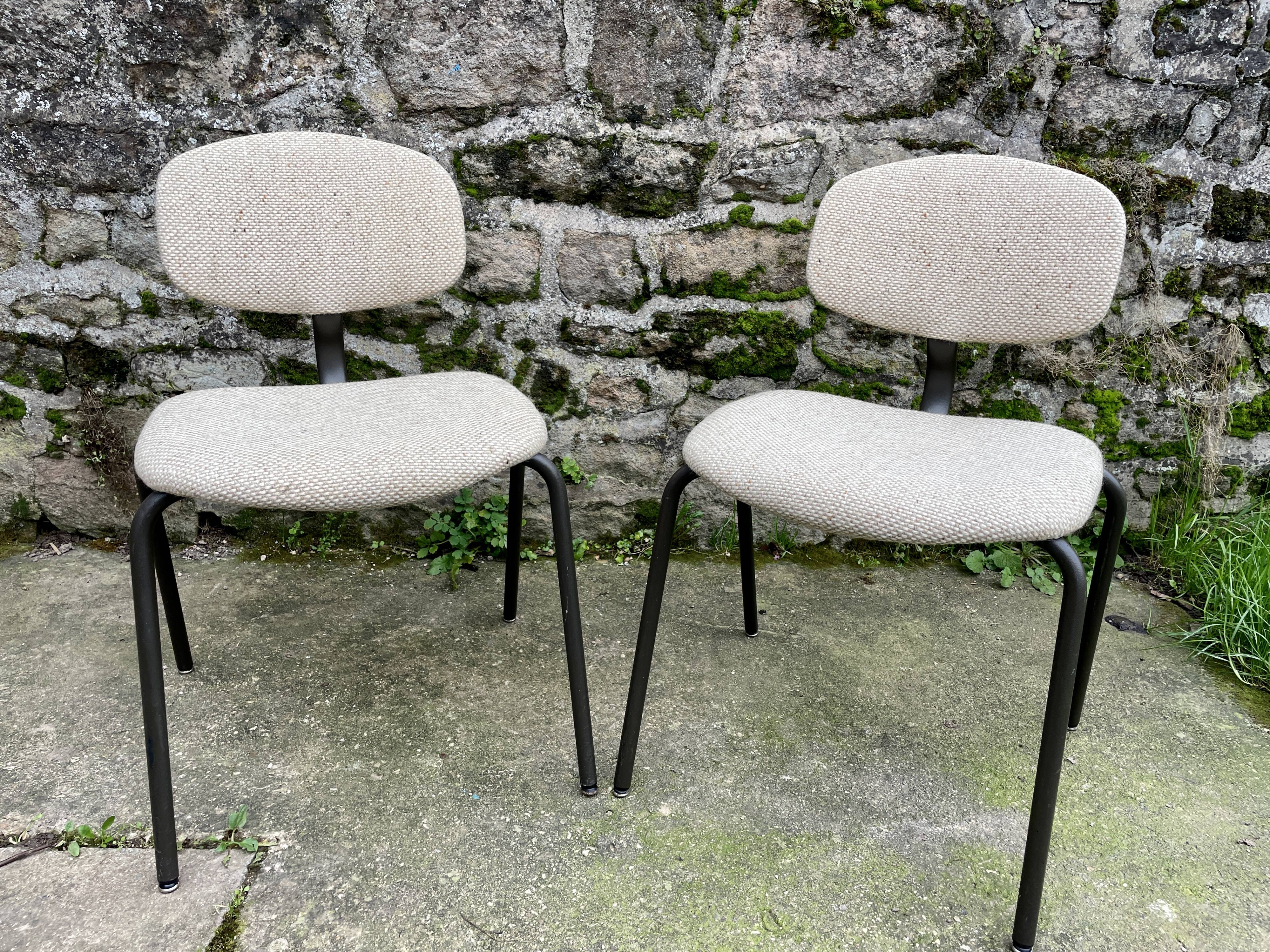 Paire de chaises tweed Strafor 1970