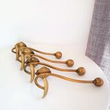 Lot of 4 hooks brass