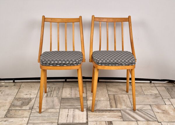 Paire de chaises de salle à manger H-214 par Jindřich Halabala, années 1930, Tchécoslovaquie