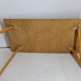Table low Italian 1950, on the walnut and Sycamore