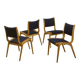 Set of 4 Scandinavian design chairs curved wood from the 60s. Ref JADOU