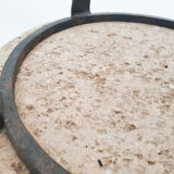 Italian floor light in iron, stone and glass