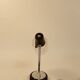 Lampe de secretaire des années 50 60 en chrome laque noire et verre moulė motif diaman