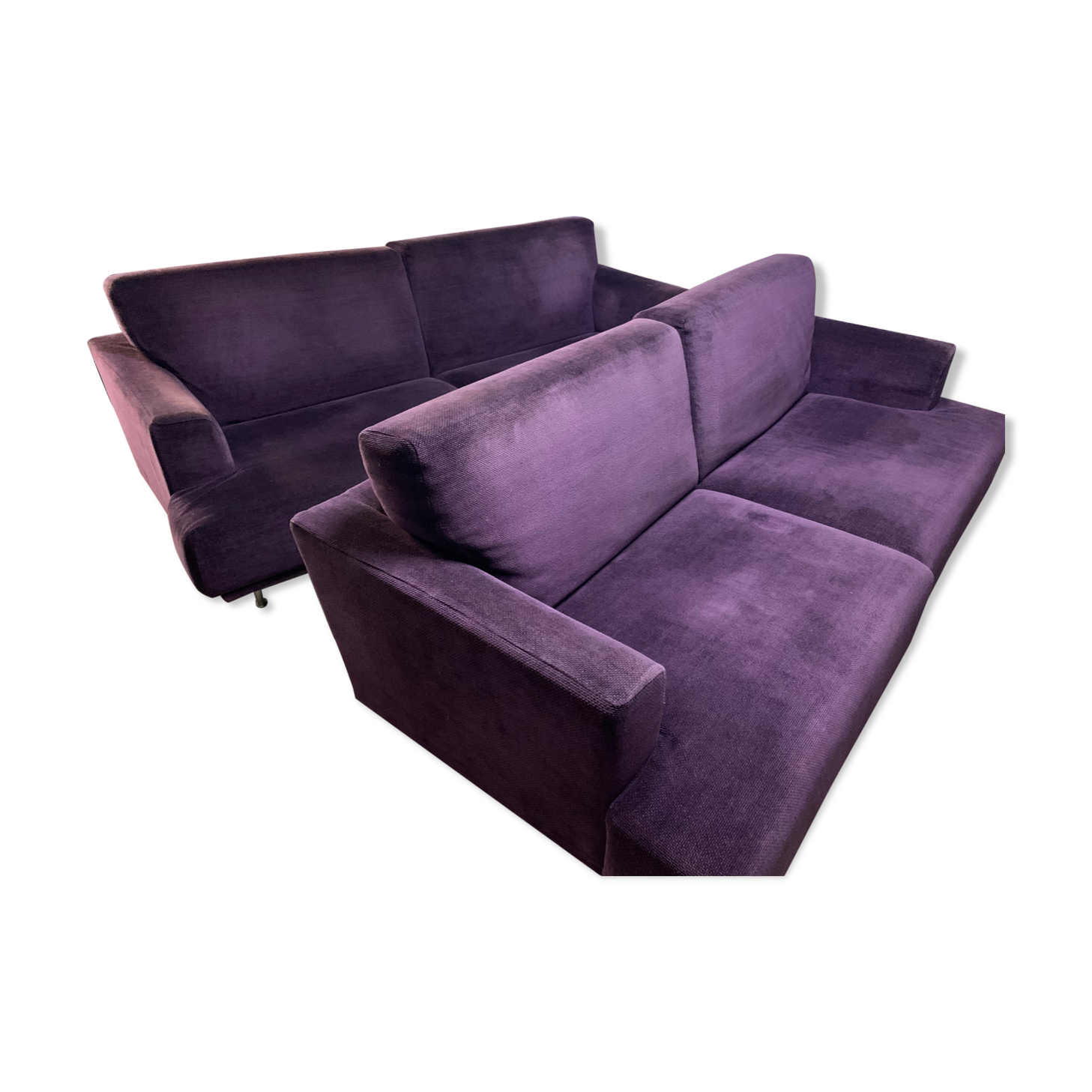 Set of 2 purple Cassina Nest sofas