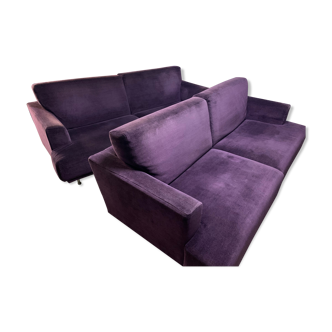 Set of 2 purple Cassina Nest sofas