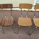 Lot de 5 chaises en formica métal, marron brun