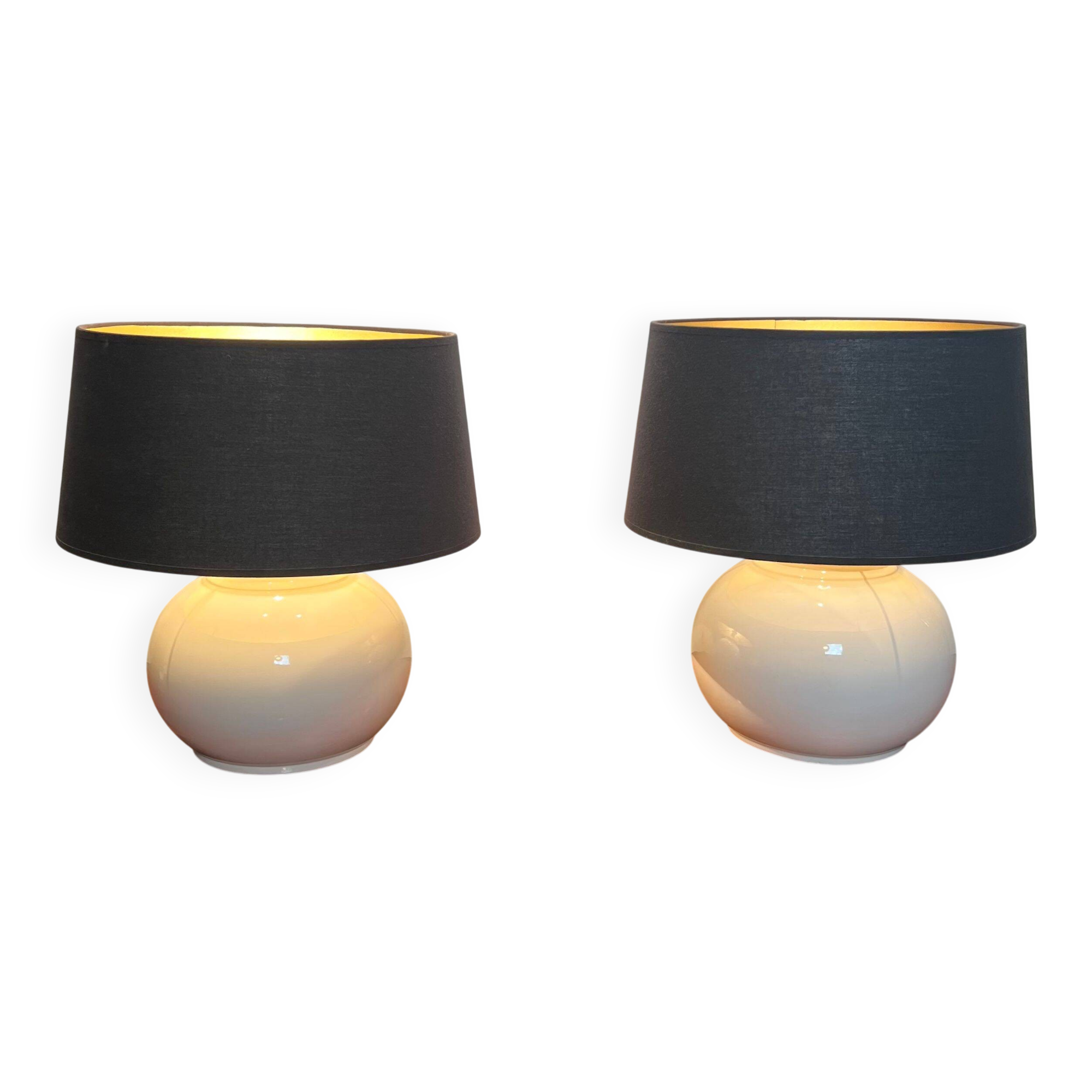 Pair of ceramic lamps