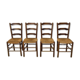 Ensemble de 4 chaises paillées