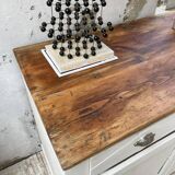 Meuble de métier enfilade patine blanche