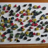 Old wooden mosaic set
