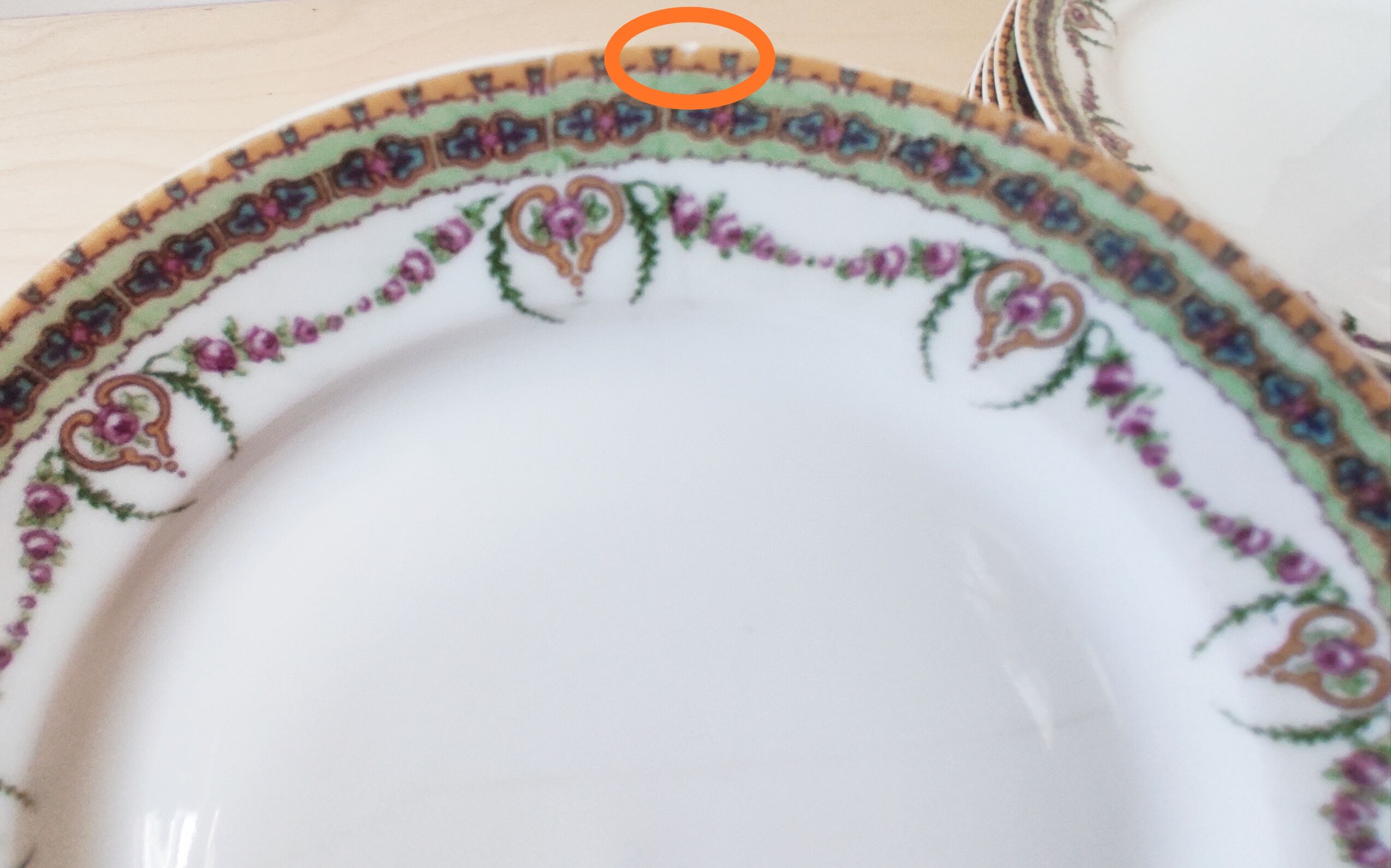 Set of 8 dessert plates and one Limoges dish