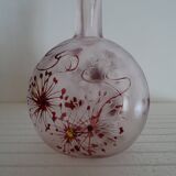 Vase gourde pâte de verre dégagé à l'acide signé bendor