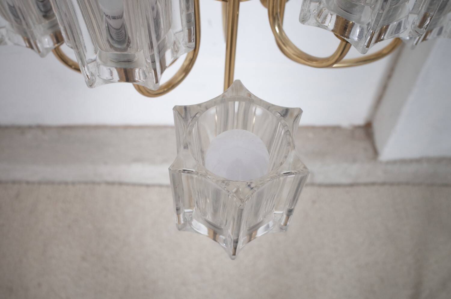 Lustre en Verre Cristal de Peill & Putzler, 1970s