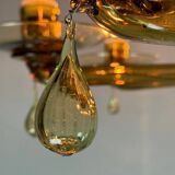 Venetian chandelier in mordoré murano glass by venini circa 1940