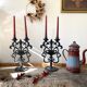 Black cast iron candlesticks, early 20th century, Neo-Rococo