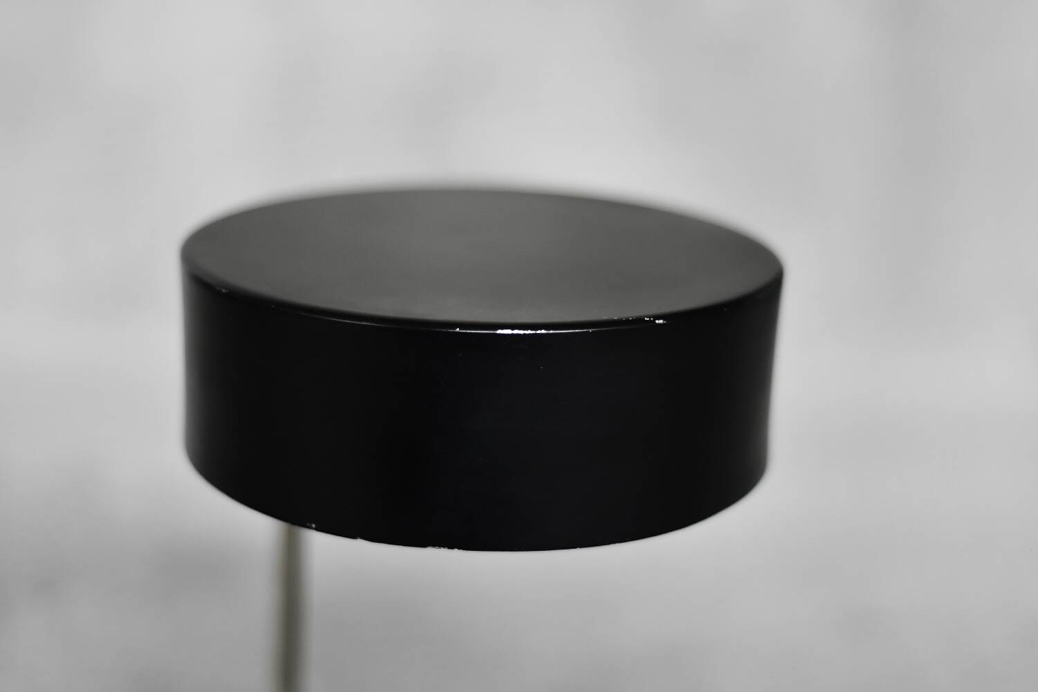 Vintage black metal desk lamp, minimalist modern German mid-century from the 1960s.