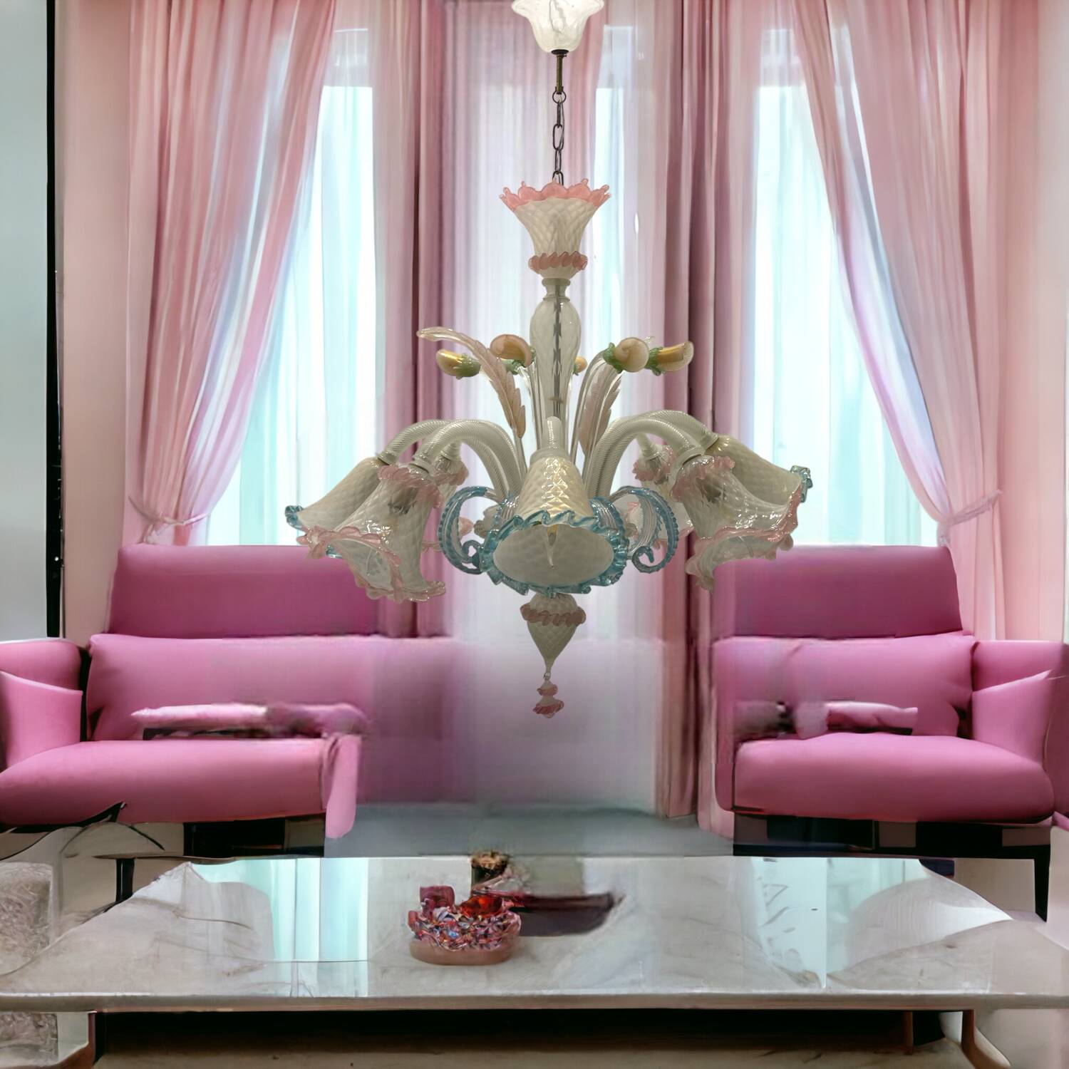 Large Venetian Murano Glass Chandelier 1960’s