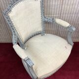 Armchair Cabriolet old Louis XVI style completely renovated