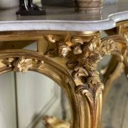 Louis XV style console table in gilded wood, 19th century