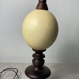 Wooden and ostrich egg lamp base