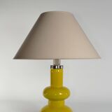 Mid-Century Modern Curvaceous Bright Yellow Glass Table Lamp by Orrefors, 1960s