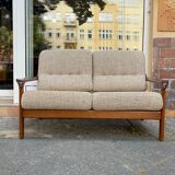 Teak and two-seater wool sofa from the 60s