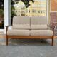 Teak and two-seater wool sofa from the 60s