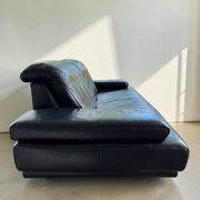 Vintage black leather 3-seater sofa Rolf Benz 6500