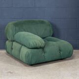 Retro "Camaleonda" armchair in green fabric, 20th-century style.