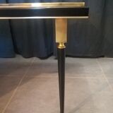 Table basse en laiton et métal laqué noir