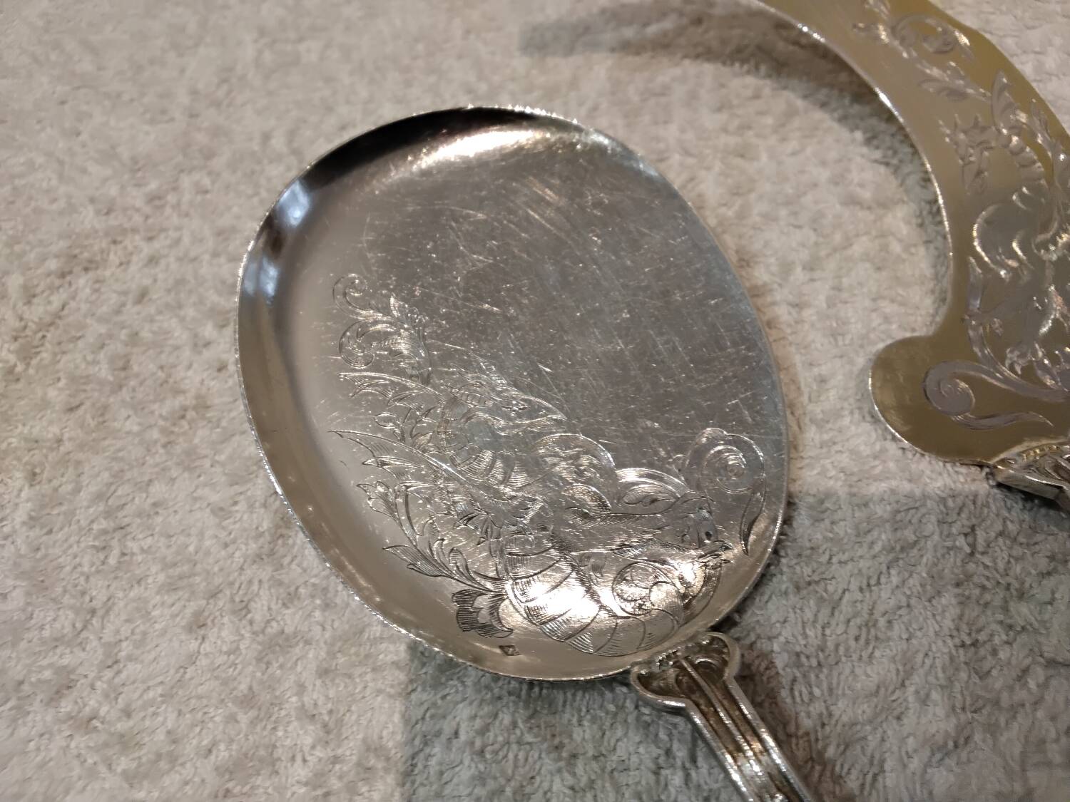 Silver ice cream serving set 800 boar renaissance griffin