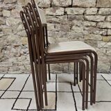 Set of 4 vintage stackable chairs 1980