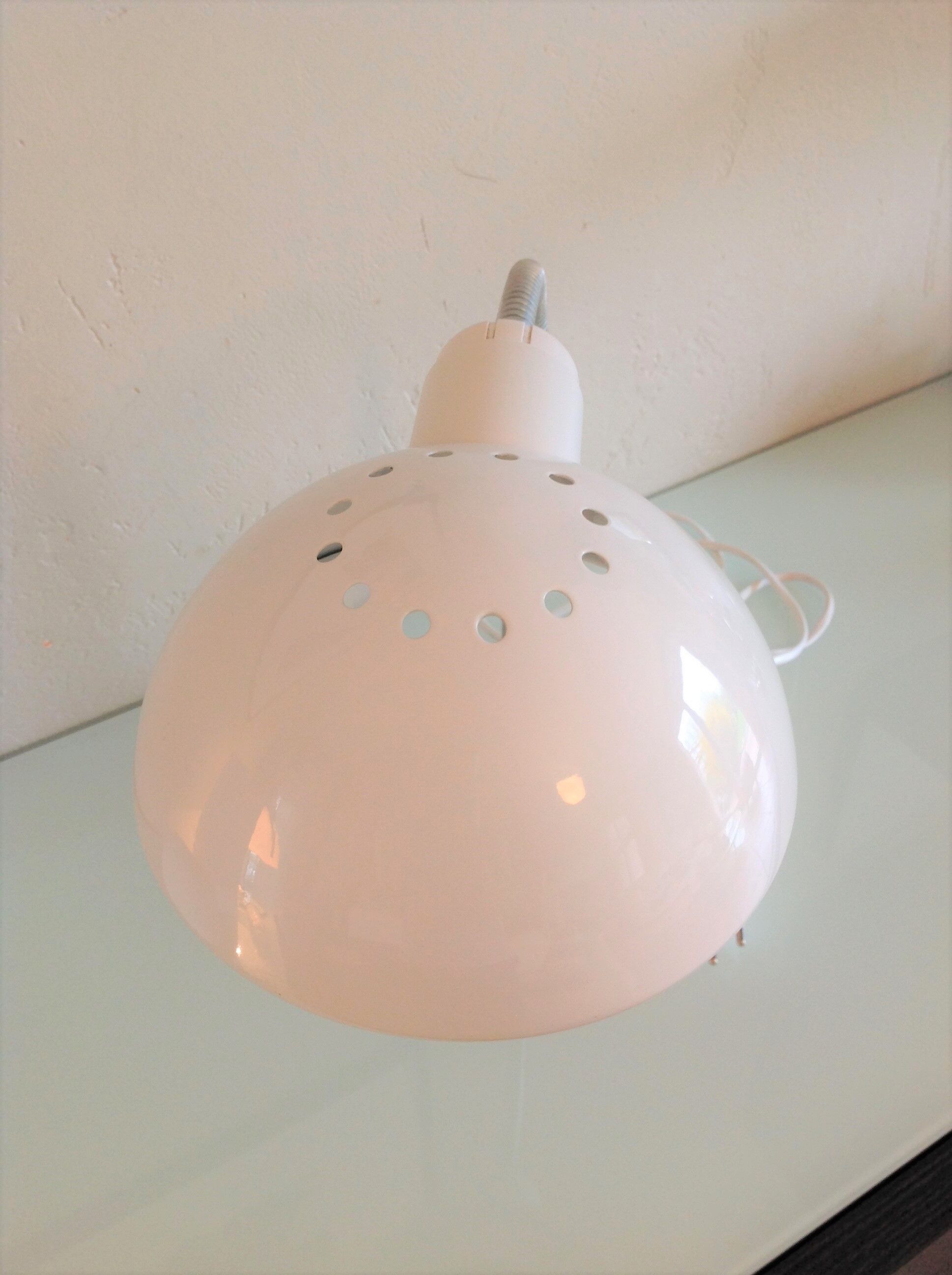 Lampe de bureau en métal blanc vintage années 70/80
