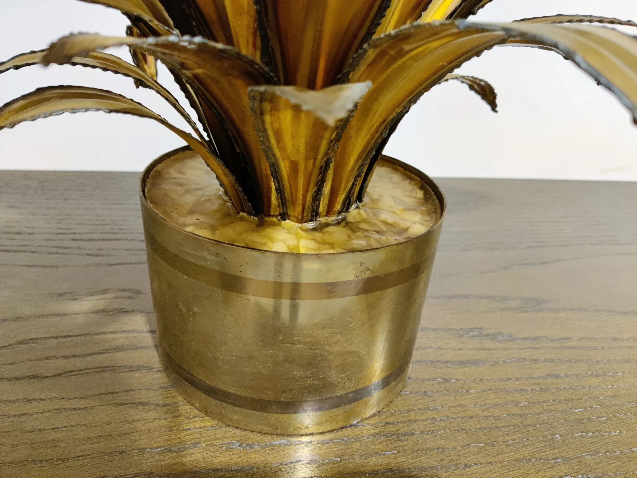 Lampe de table fleur Maison Jansen, années 1970