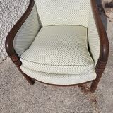 Fauteuil empire en noyer fonce du XIXème siecle