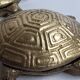 Pair of zoomorphic ashtrays, golden brass turtles