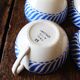 Lot de 4 tasses à café bleu Digoin Sarreguemines Jacquot