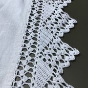 Nappe métis  bord crocheté main 84cm x 91cm