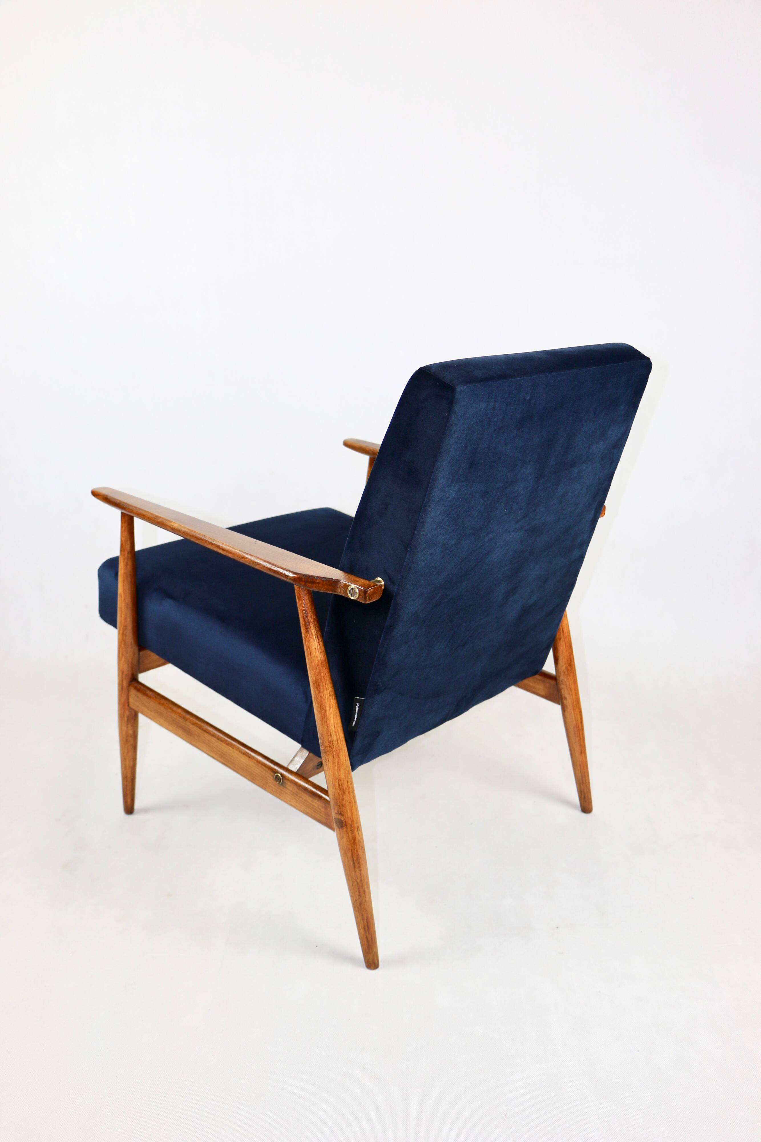 Armchair 'Lis', 1970s navy blue design by Henryk Lis