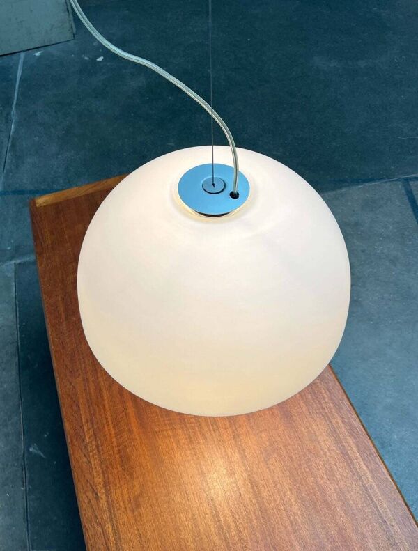 Lampe suspension en verre modèle Gaia postmoderne italien par Luciano Cesaro pour Tre Ci Luce, années 1980, lot de 2