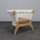 Fauteuil italien fabriqué à la main par Driade en bois, corde et cuir, Italie, années 1990