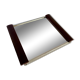 Plateau Art Deco, miroir, bois et métal