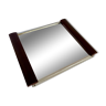 Art Deco tray, mirror, wood and metal